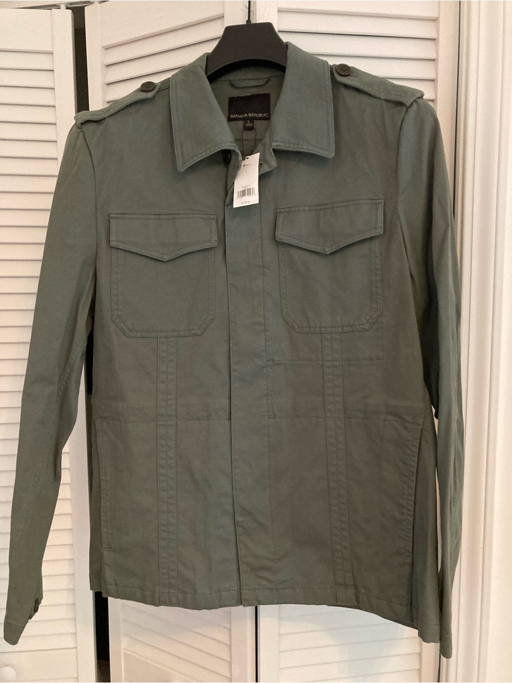 Banana Republic Men’s Olive Green/Grey Lightweight Shirt Jacket